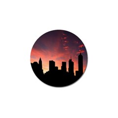 Skyline Panoramic City Architecture Golf Ball Marker by Simbadda