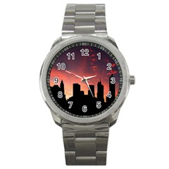 Skyline Panoramic City Architecture Sport Metal Watch by Simbadda