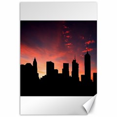 Skyline Panoramic City Architecture Canvas 12  X 18   by Simbadda