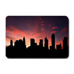 Skyline Panoramic City Architecture Small Doormat  by Simbadda