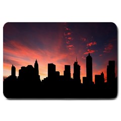 Skyline Panoramic City Architecture Large Doormat  by Simbadda