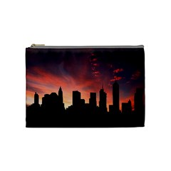 Skyline Panoramic City Architecture Cosmetic Bag (medium)  by Simbadda