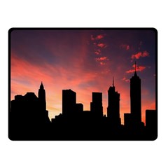 Skyline Panoramic City Architecture Fleece Blanket (small) by Simbadda