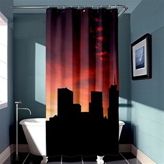 Skyline Panoramic City Architecture Shower Curtain 36  X 72  (stall)  by Simbadda