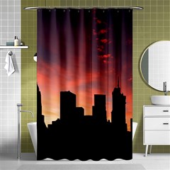 Skyline Panoramic City Architecture Shower Curtain 48  X 72  (small)  by Simbadda