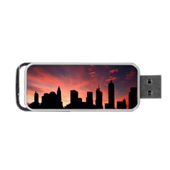 Skyline Panoramic City Architecture Portable Usb Flash (one Side) by Simbadda