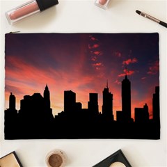 Skyline Panoramic City Architecture Cosmetic Bag (xxl)  by Simbadda