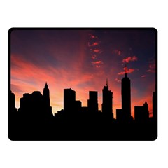 Skyline Panoramic City Architecture Double Sided Fleece Blanket (small)  by Simbadda