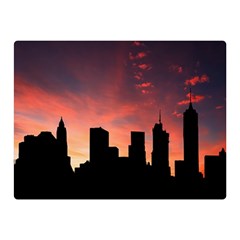 Skyline Panoramic City Architecture Double Sided Flano Blanket (mini)  by Simbadda