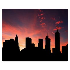 Skyline Panoramic City Architecture Double Sided Flano Blanket (medium)  by Simbadda