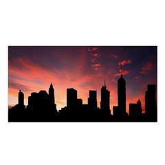 Skyline Panoramic City Architecture Satin Shawl by Simbadda