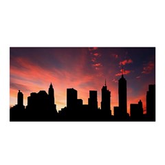 Skyline Panoramic City Architecture Satin Wrap by Simbadda