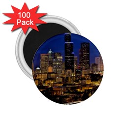 Skyline Downtown Seattle Cityscape 2 25  Magnets (100 Pack)  by Simbadda