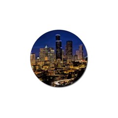 Skyline Downtown Seattle Cityscape Golf Ball Marker (10 Pack) by Simbadda