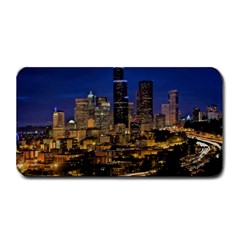 Skyline Downtown Seattle Cityscape Medium Bar Mats by Simbadda