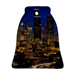 Skyline Downtown Seattle Cityscape Bell Ornament (two Sides) by Simbadda