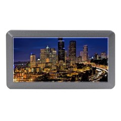 Skyline Downtown Seattle Cityscape Memory Card Reader (mini) by Simbadda