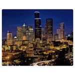 Skyline Downtown Seattle Cityscape Double Sided Flano Blanket (Medium)  60 x50  Blanket Front