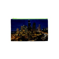 Skyline Downtown Seattle Cityscape Cosmetic Bag (xs) by Simbadda