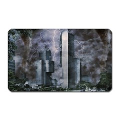 Digital Art City Cities Urban Magnet (rectangular) by Simbadda