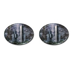 Digital Art City Cities Urban Cufflinks (oval) by Simbadda