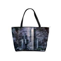 Digital Art City Cities Urban Shoulder Handbags by Simbadda