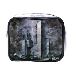 Digital Art City Cities Urban Mini Toiletries Bags by Simbadda