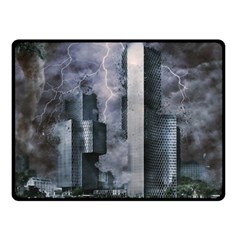 Digital Art City Cities Urban Fleece Blanket (small) by Simbadda