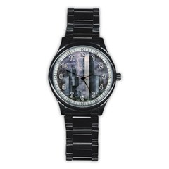 Digital Art City Cities Urban Stainless Steel Round Watch by Simbadda