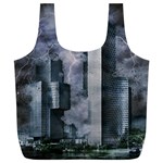 Digital Art City Cities Urban Full Print Recycle Bags (L)  Front