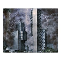 Digital Art City Cities Urban Double Sided Flano Blanket (large)  by Simbadda