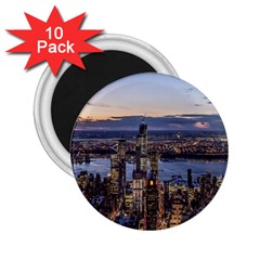 Panoramic City Water Travel 2 25  Magnets (10 Pack)  by Simbadda