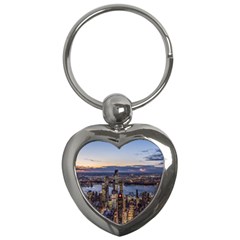 Panoramic City Water Travel Key Chains (heart) 