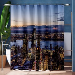 Panoramic City Water Travel Shower Curtain 60  X 72  (medium)  by Simbadda