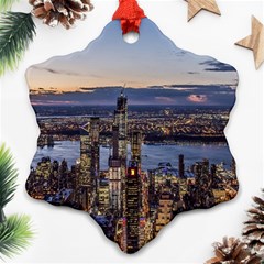 Panoramic City Water Travel Ornament (snowflake) by Simbadda