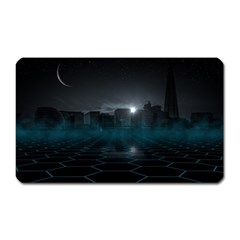 Skyline Night Star Sky Moon Sickle Magnet (rectangular) by Simbadda