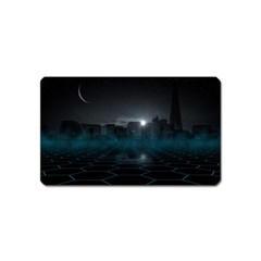 Skyline Night Star Sky Moon Sickle Magnet (name Card) by Simbadda