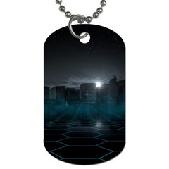 Skyline Night Star Sky Moon Sickle Dog Tag (two Sides) by Simbadda