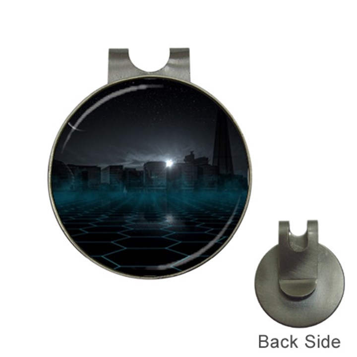 Skyline Night Star Sky Moon Sickle Hat Clips with Golf Markers