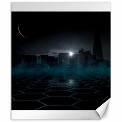 Skyline Night Star Sky Moon Sickle Canvas 20  X 24   by Simbadda