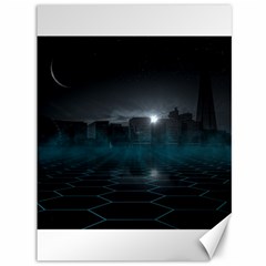 Skyline Night Star Sky Moon Sickle Canvas 36  X 48   by Simbadda