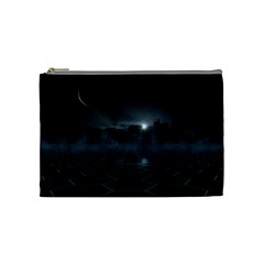 Skyline Night Star Sky Moon Sickle Cosmetic Bag (medium)  by Simbadda