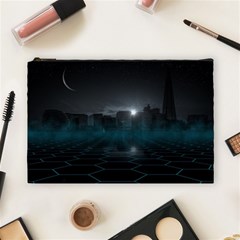 Skyline Night Star Sky Moon Sickle Cosmetic Bag (large)  by Simbadda