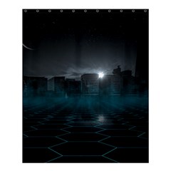 Skyline Night Star Sky Moon Sickle Shower Curtain 60  X 72  (medium)  by Simbadda