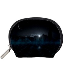 Skyline Night Star Sky Moon Sickle Accessory Pouches (small)  by Simbadda