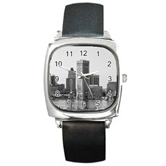 Architecture City Skyscraper Square Metal Watch by Simbadda