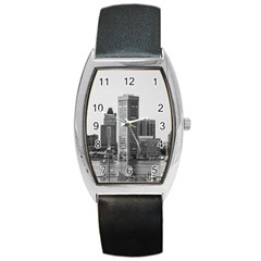 Architecture City Skyscraper Barrel Style Metal Watch