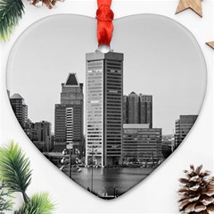 Architecture City Skyscraper Heart Ornament (two Sides) by Simbadda