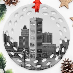 Architecture City Skyscraper Round Filigree Ornament (two Sides) by Simbadda