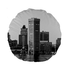 Architecture City Skyscraper Standard 15  Premium Round Cushions by Simbadda